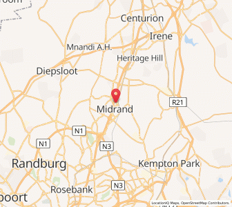 Map of Midrand, Gauteng