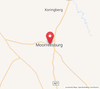 Map of Moorreesburg, Western Cape