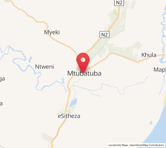 Map of Mtubatuba, KwaZulu-Natal