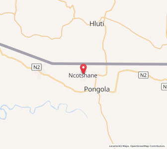 Map of Ncotshane, KwaZulu-Natal