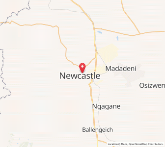 Map of Newcastle, KwaZulu-Natal