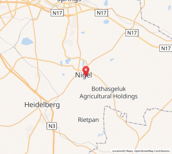 Map of Nigel, Gauteng