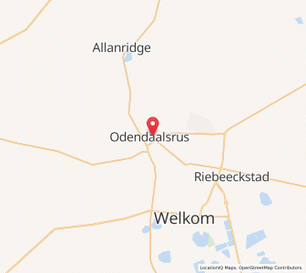 Map of Odendaalsrus, Free State