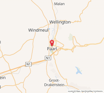 Map of Paarl, Western Cape