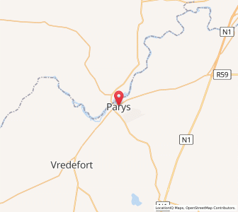 Map of Parys, Free State