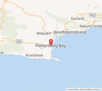 Map of Plettenberg Bay, Western Cape