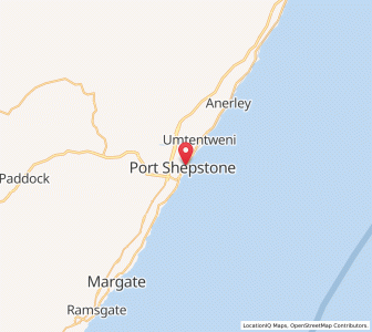 Map of Port Shepstone, KwaZulu-Natal