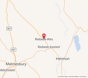 Map of Riebeek West, Western Cape
