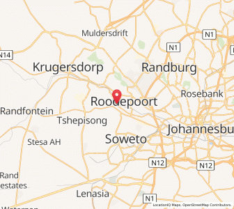 Map of Roodepoort, Gauteng