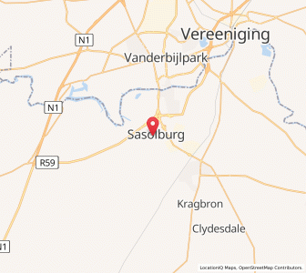 Map of Sasolburg, Free State