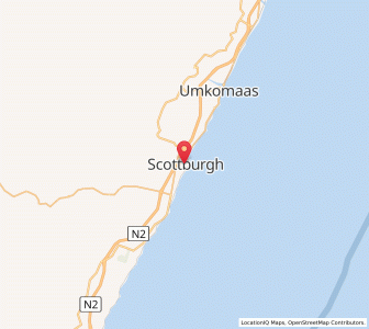 Map of Scottburgh, KwaZulu-Natal