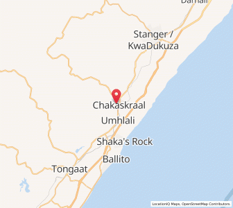 Map of Shakaskraal, KwaZulu-Natal