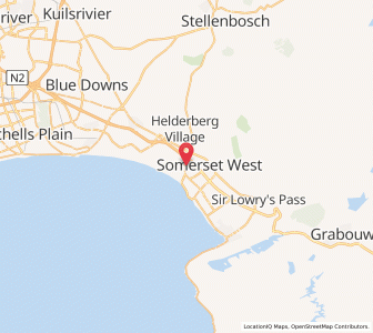 Map of Somerset West, Western Cape