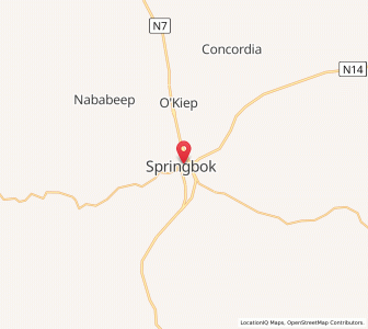 Map of Springbok, Northern Cape