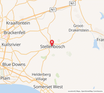 Map of Stellenbosch, Western Cape