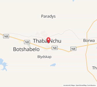 Map of Thaba Nchu, Free State