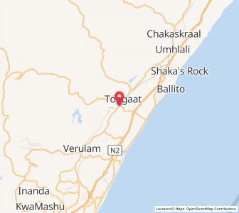 Map of Tongaat, KwaZulu-Natal