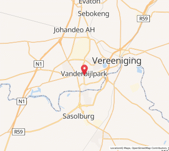 Map of Vanderbijlpark, Gauteng