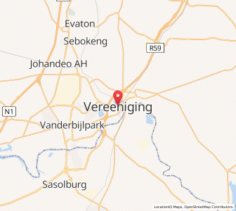 Map of Vereeniging, Gauteng