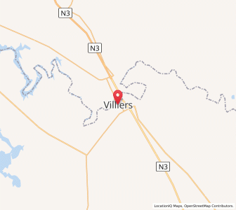 Map of Villiers, Free State