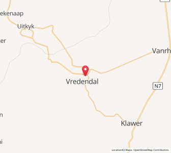Map of Vredendal, Western Cape