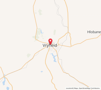 Map of Vryheid, KwaZulu-Natal