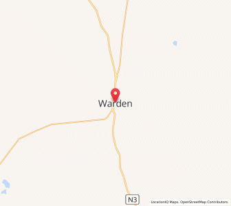 Map of Warden, Free State