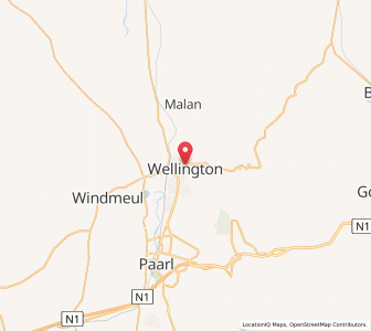 Map of Wellington, Western Cape