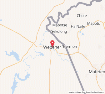 Map of Wepener, Free State