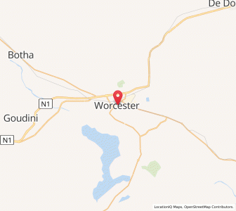 Map of Worcester, Western Cape